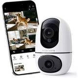 Xd1 Kapalı Güvenlik Kamerası, Çift Lensli Ve Bölünmüş Görünüm, 360 ° Ptz Bebek Monitörü Ve Evcil Hayvan Kamerası, Hareket İzleme, 2 Y�