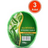 Xdeonss Aloevera Özlü Süngerli Sabun Banyo Duş Sabunu 120 G x 3 Adet
