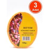 Xdeonss Bıttım Özlü Süngerli Sabun Banyo Duş Sabunu 120 G x 3 Adet