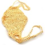 xdeonss Doğal Örme Palmiye Lif Banyo Hamam Vücut Kesesi İpli 23 x 33 cm