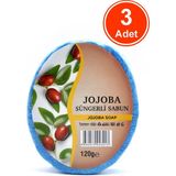 Xdeonss Jojoba Özlü Süngerli Sabun Banyo Duş Sabunu 120 G x 3 Adet