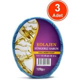 Xdeonss Kolajen Özlü Süngerli Sabun Banyo Duş Sabunu 120 G x 3 Adet