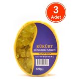 Xdeonss Kükürt Özlü Süngerli Sabun Banyo Duş Sabunu 120 G x 3 Adet