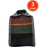 xdeonss Pamuk ve Yün Karışım Otantik Banyo Hamam Kesesi Peeling Eldiveni 17x25 cm. x 3 Adet