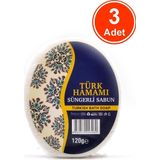 Xdeonss Türk Hamamı Süngerli Sabun Banyo Duş Sabunu 120 G x 3 Adet