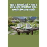 Xemu El Yapımı Çiçekli - 4 Parça 2 Kişilik Kahve Fincan Takımı 80 Ml- - Beyaz