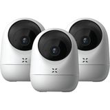 Xenon Smart 3MP 1080p Full HD Akıllı İç Mekan Wi-Fi Kamera, Gece Görüşlü Çift Yönlü Sesli İletişimli 3'Lü Kamera Seti - Beyaz