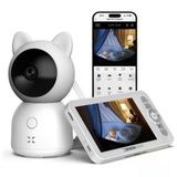 Xenon Smart Akıllı Bebek Kamerası 3Mp 5 İnç Lcd Monitör, 360 Derece Mobil Kontrol, Ninni, Hareket Algılama, Gece Görüş, Telsiz