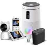 Xenon Smart Akıllı Bebek Kamerası Gece Lambalı Hava Temizleyici Gürültü Siyah Pış Pış Sesi Uyku Arkadaşı ve Rgb Ampul Seti