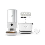 Xenon Smart Akıllı Çelik Kedi Köpek Mama Kabı Otomatik Bataryalı Su Pınarı Smart Air Tag Bluetooth Takip Cihazı Ve Yedek Filtreler 4'lü Pet Ürünleri S beyaz