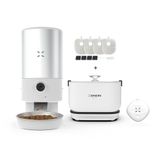 Xenon Smart Akıllı Çelik Kedi Köpek Mama Kabı Otomatik Bataryalı Su Pınarı Smart Air Tag Bluetooth Takip Cihazı ve Yedek Filtreler 4'lü Pet Ürünleri Seti (Beyaz)