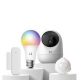 Xenon Smart Akıllı Ev Güvenlik Kamerası, RGB Ampul, Wi-Fi Hareket Sensörü ve Kapı/Pencere Sensörü 4'lü Ev Seti