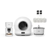 Xenon Smart Akıllı Kamerasız Kedi Tuvaleti Çelik Kaseli 4 LT Mama Kabı Akıllı Su Pınarı ve Filtre 4'lü Pet Seti