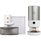 Xenon Smart Akıllı Kedi Besleme Seti | Kameralı Wi-Fi Çelik Hazneli Mama Kabı Mama Azalma Bildirimi (Çelik Kase, Sesli) + 3l Şarjlı Kablosuz Otomatik Su Pınarı (X8605-H310) - Beyaz