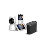 Xenon Smart Akıllı Monitörlü Bebek Kamerası Ve Beyaz Gürültü Pış Pış Sesi Bebek Uyku Arkadaşı Seti Siyah