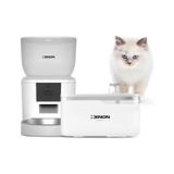 Xenon Smart Akıllı Otomatik Kameralı Kedi Mama Kabı Ultra Sessiz Su Şelalesi 2'li Pet Ürünleri Seti beyaz