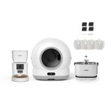 Xenon Smart Akıllı Otomatik Kameralı Kedi Tuvaleti Paslanmaz Çelik Kaseli 4Lt Mama Kabı Akıllı Bataryalı Su Pınarı Ve Filtre 4'Lü Pet Seti
