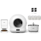 Xenon Smart Akıllı Otomatik Kameralı Kedi Tuvaleti Paslanmaz Çelik Kaseli Mama Kabı Akıllı Bataryalı Su Pınarı Ve Filtre 4'Lü Pet Seti
