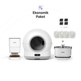 Xenon Smart Akıllı Otomatik Kamerasız Kedi Tuvaleti Paslanmaz Çelik Kaseli Mama Kabı Akıllı Bataryalı Su Pınarı Ve Filtre 4'Lü Pet Seti