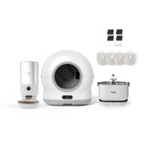 Xenon Smart Akıllı Otomatik Kedi Tuvaleti (Kamerasız) Çelik Köpek Mama Kabı Şarjlı Bataryalı Su Pınarı Sebili ve Filtre (4 Adet) Evcil Hayvan 4'lü Pet Ürünleri Başlangıç Seti