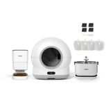 Xenon Smart Akıllı Otomatik Kedi Tuvaleti (Kamerasız) Köpek Mama Kabı Şarjlı Bataryalı Su Pınarı Sebili ve Filtre (4 Adet) Evcil Hayvan 4'lü Pet Ürünleri Başlangıç Seti