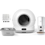 Xenon Smart Akıllı Otomatik Kedi Tuvaleti Paslanmaz Çelik Kaseli 5LT Mama Kabı Çelik Hazneli Su Pınarı ve Filtre 4'lü Pet Seti