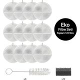 Xenon Smart Akıllı Su Pınarı Yedek Filtre 12'li Ekonomik Set (X8650 Modeli İle Uyumludur) - Açık Gri