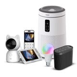 Xenon Smart Bebek Kamerası (Ekranlı), Beyaz Gürültü Makinesi, Hava Temizleyici ve Akıllı Ampul | 4'lü Set, Mobil Kontrol