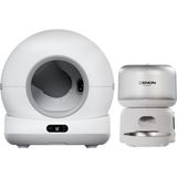 Xenon Smart Kameralı Kedi Tuvaleti ve Mama Kabı 2\'li Set | Wifi, 1080P, 72L Otomatik Kedi Tuvaleti, Mobil Kontrol, Paslanmaz Çelik Mama Kabı