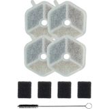 Xenon Smart Kedi Su Pınarı Filtre Seti (X8657 Uyumlu) | 4+4 Karbon Sünger Filtre + Temizlik Fırçası (X8813) - Açık Bej