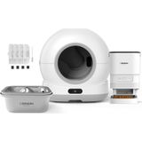 Xenon Smart Kedi Tuvaleti (Kameralı) 72L, Mama Kabı (Çelik Kase), Su Pınarı (Çelik) 3L ve Yedek Filtre | 4'lü Set