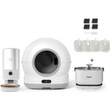 Xenon Smart Kedi Tuvaleti (Kameralı) 72L, Mama Kabı (Kameralı), Su Pınarı (Kablosuz) ve Filtre | 4'lü Set