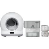 Xenon Smart Kedi Tuvaleti, Mama Kabı ve Su Pınarı 3\'lü Set | Kameralı Otomatik Tuvalet, Otomatik Mama ve Su Kabı, Paslanmaz Çelik, Mobil Kontrol