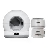 Xenon Smart Kedi Tuvaleti Ve Mama Kabı 2'Li Set Wifi, 72L Otomatik Kedi Tuvaleti, Çelik Mama Kabı, Mobil Kontrol