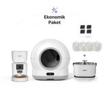 Xenon Smart Otomatik Kedi Tuvaleti 72L, Mama Kabı (Kameralı) 4L, Su Pınarı (Kablosuz) Ve Filtre 4'Lü Set