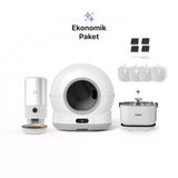 Xenon Smart Otomatik Kedi Tuvaleti 72L, Mama Kabı (Kameralı) 5L, Su Pınarı (Kablosuz) Ve Filtre 4'Lü Set