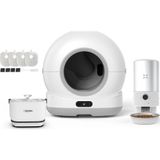 Xenon Smart Otomatik Kedi Tuvaleti 72L, Mama Kabı (Kameralı), Su Pınarı (Kablosuz) ve Filtre | 4'lü Set