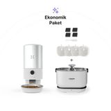 Xenon Smart Otomatik Mama Kabı (Kameralı) 5L, Kedi Su Pınarı (Kablosuz) Ve Yedek Filtre 3'Lü Set