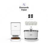 Xenon Smart Otomatik Mama Kabı, Su Pınarı (Kablosuz) Ve Yedek Filtre 3'Lü Set, Mobil Kontrol