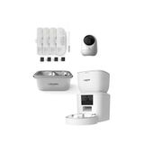 Xenon Smart Wifi App Uzaktan Kontrol Kameralı Ve Sesli Akıllı Mama Kabı Ve Akıllı Su Kabı Su Pınarı Seti - Beyaz
