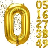 xesha 0 Yaş Doğum Günü Rakamlı Balon Yaş Günü Gold Renk Folyo Uçan Balon 102 cm Doğum Günü ve Parti Dekorasyonu Büyük Boy Balon 40 inç - 102 cm Doğum Günü Dekorasyonu Balon Yaş Sayı Helyum Balon 0 Rakamı