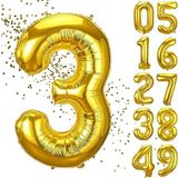 xesha 3 Yaş Doğum Günü Rakamlı Balon Yaş Günü Gold Renk Uçan Balon 102 cm Doğum Günü ve Parti Dekorasyonu Büyük Boy Folyo Balon 40 inç - 102 cm Doğum Günü Dekorasyonu Balon Yaş Sayı Helyum Balon 3 Rakamı