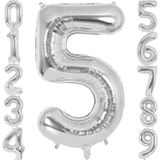 xesha 5 Rakamı Doğum Günü Balonu Yaş Günü Gümüş Renk Uçan Balon 102 cm Doğum Günü ve Parti Dekorasyonu Büyük Boy Folyo Helyum Uçan Balon Yaş 5 Sayısı