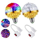 XGHJ 2 Adet Renkli Dönen Sihirli Top Işık Renkli Disko Dönen Sihirli Top Ampul Soketli, Sihirli Top RGB LED Sahne Işığı Ev Odası Dans Partileri için