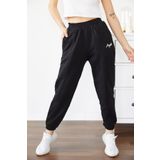 Xhan 0YXK8-43765-02 Siyah Angel İşlemeli Kadın Eşofman Altı