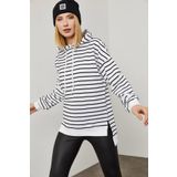 Xhan 0YZK8-10532-01 Kadın Çizgili Sweatshirt