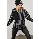 Xhan 0YZK8-10532-02 Kadın Çizgili Sweatshirt