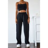 Xhan 1KXK8-44698-02 Kadın Siyah Yüksek Bel Oversize Bol Kesim Eşofman Altı