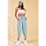 Xhan 58 2YZK5-12595 Kadın Mint Yeşili Beli Lastikli Slouchly Pantolon