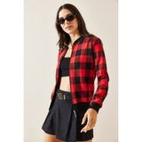 Xhan Bordo Ekoseli Bomber Ceket 5KXK2-49026-05